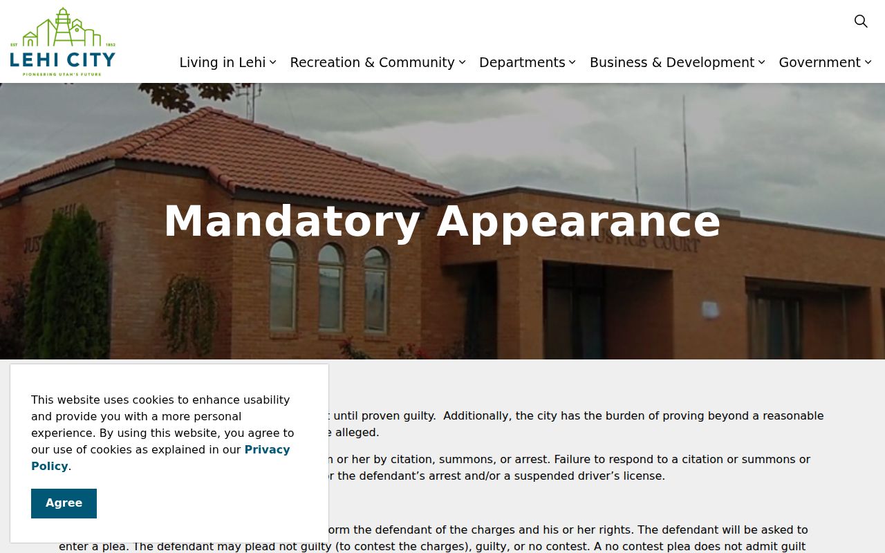 Lehi warrant records, city court FTA and license warning
