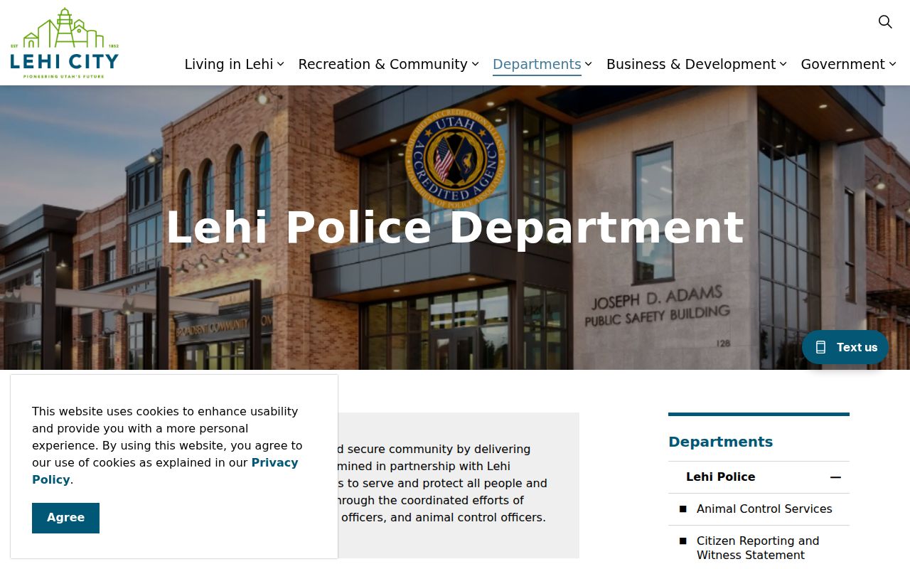 Lehi warrant records, Police Department contact and GRAMA links